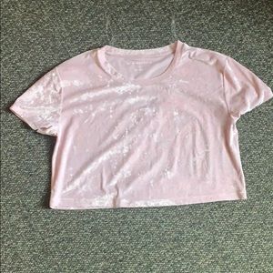 pink velvet crop top Tshirt
